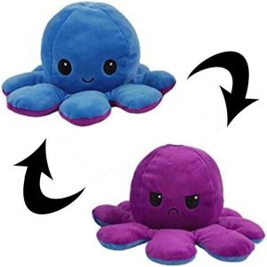 Pl&uuml;schtier Oktopus, umdrehbar Blau / Pink